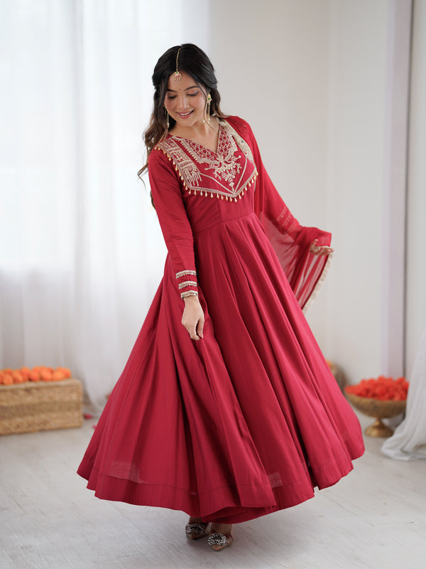 Roman Silk Designer Anarkali Lehenga