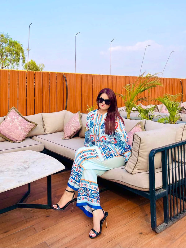 Co-Ord Sets Look pur American crape top with plazzo