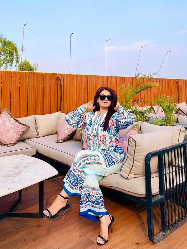 Co-Ord Sets Look pur American crape top with plazzo