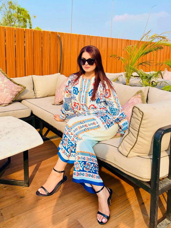 Co-Ord Sets Look pur American crape top with plazzo