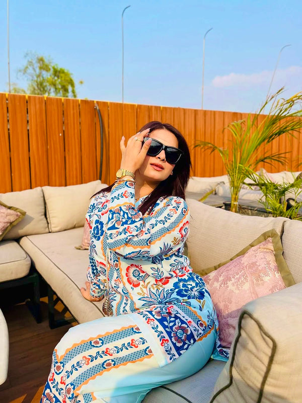 Co-Ord Sets Look pur American crape top with plazzo