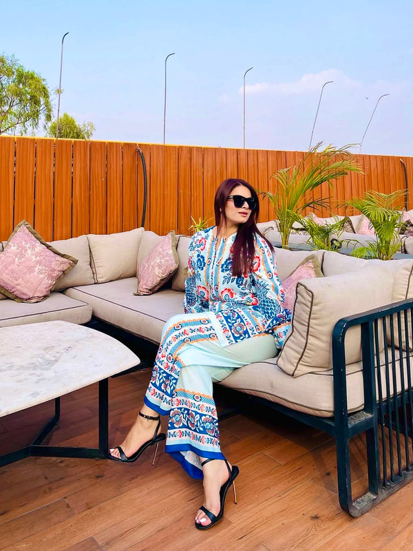 Co-Ord Sets Look pur American crape top with plazzo