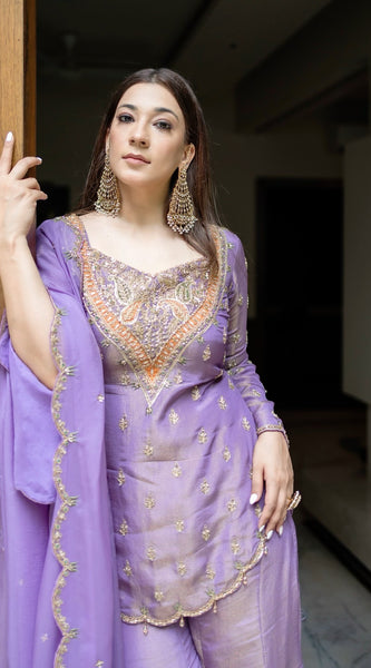 Ensemble in Simar Silk Indo Western