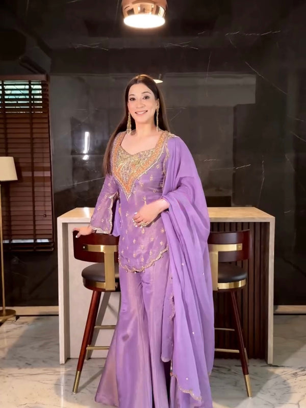 Ensemble in Simar Silk Indo Western