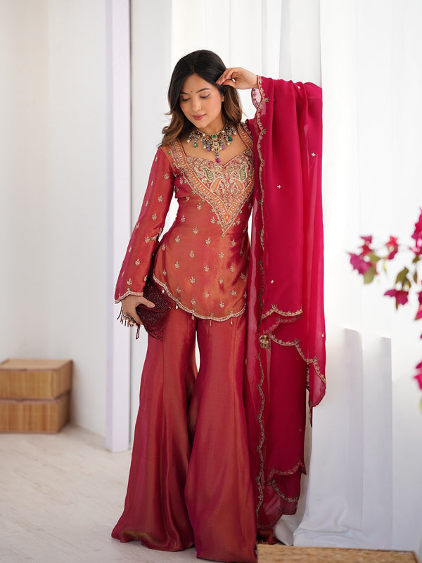 Ensemble in Simar Silk Indo Western