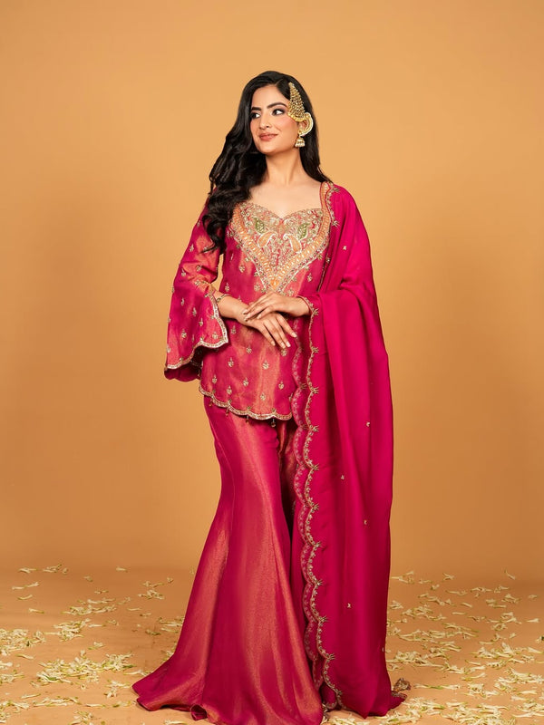 Ensemble in Simar Silk Indo Western