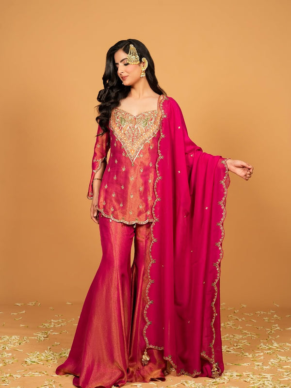 Ensemble in Simar Silk Indo Western