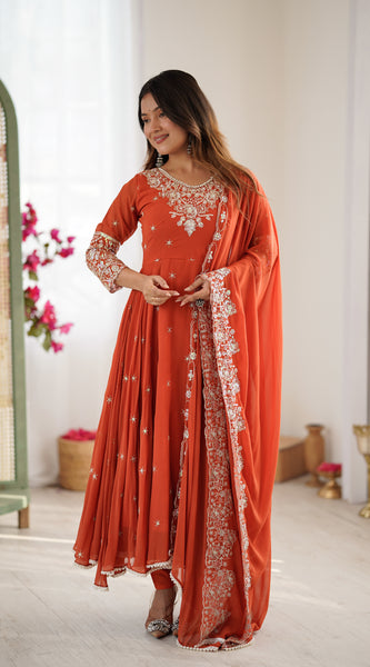 Designer Anarkali 3-Piece Set Lehenga