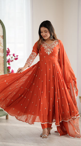 Designer Anarkali 3-Piece Set Lehenga