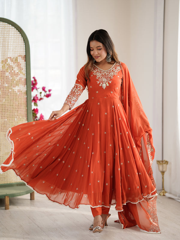 Designer Anarkali 3-Piece Set Lehenga