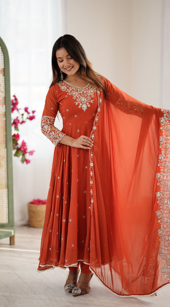 Designer Anarkali 3-Piece Set Lehenga