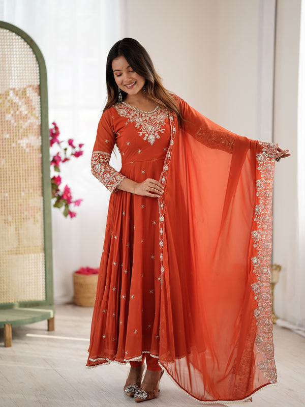 Designer Anarkali 3-Piece Set Lehenga