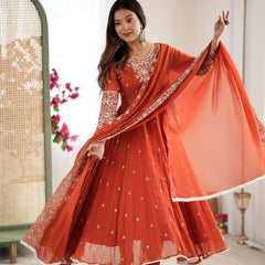 Designer Anarkali 3-Piece Set Lehenga