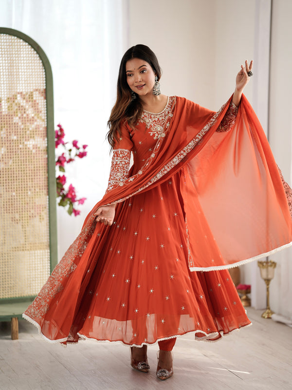 Designer Anarkali 3-Piece Set Lehenga