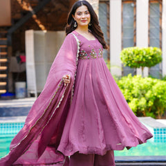 Designer Embroidered 3-Piece Party Dresses