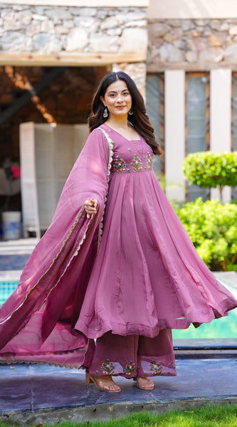 Designer Embroidered 3-Piece Party Dresses