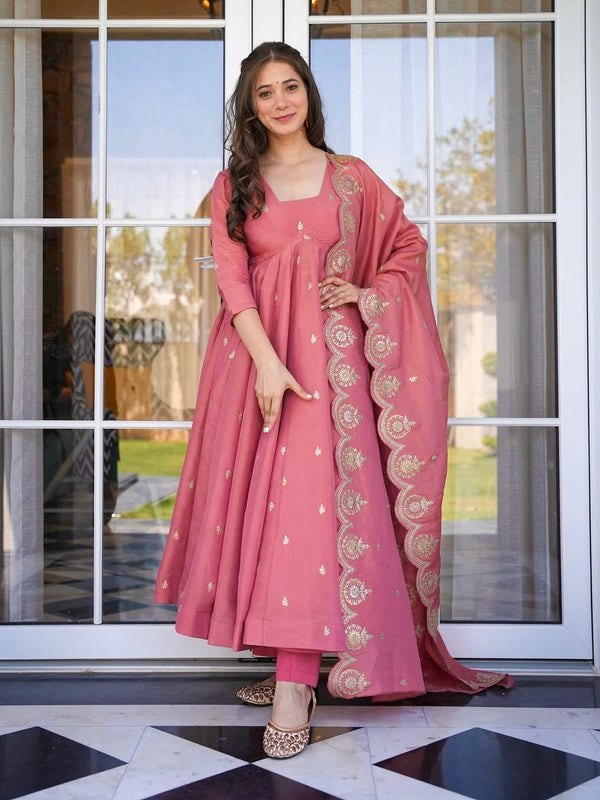 Peach Embroidered Women  Lehenga