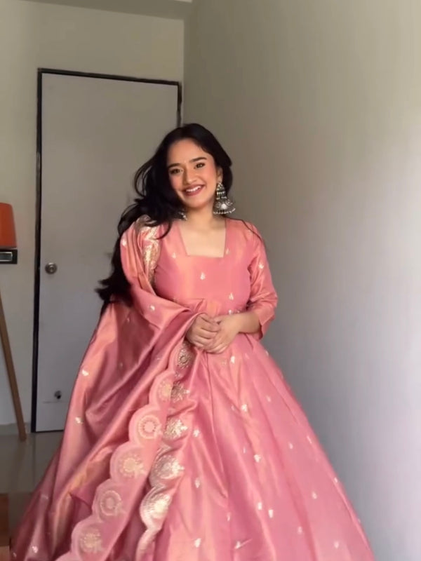 Peach Embroidered Women  Lehenga