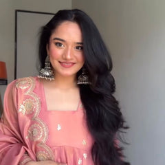 Peach Embroidered Women  Lehenga
