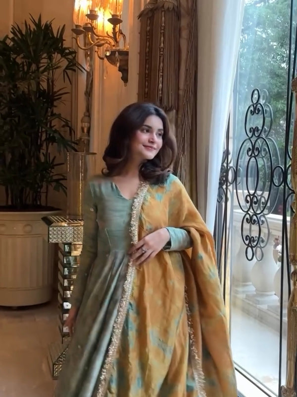 Tie-Dye  Embroidered Lehenga