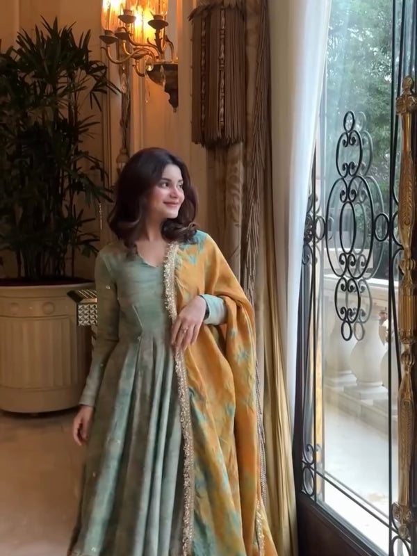 Tie-Dye  Embroidered Lehenga