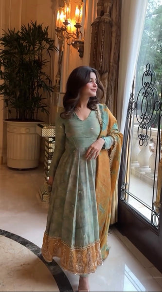 Tie-Dye  Embroidered Lehenga