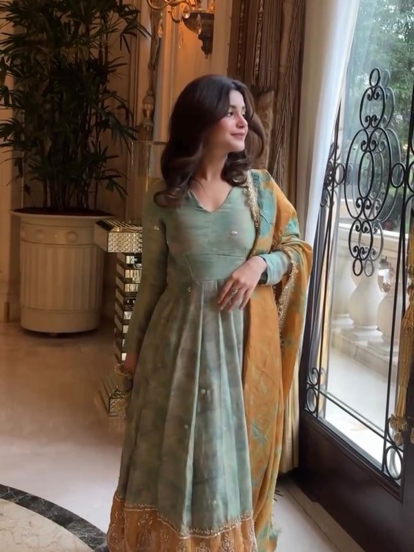 Tie-Dye  Embroidered Lehenga