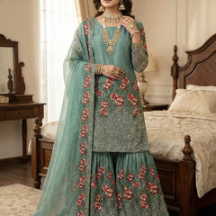 Festive Ready-to-Wear Silk Sharara Indo Western