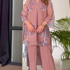 Party Wear Look Pur Sifon Georgette Top & plazzo Co-ord Sets