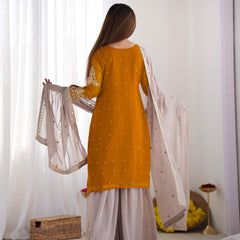 Designer Georgette Yellow Haldi Lehenga