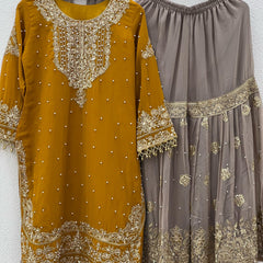 Designer Georgette Yellow Haldi Lehenga