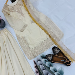 Heavy Franch Crape Palazzo Set Indo Western