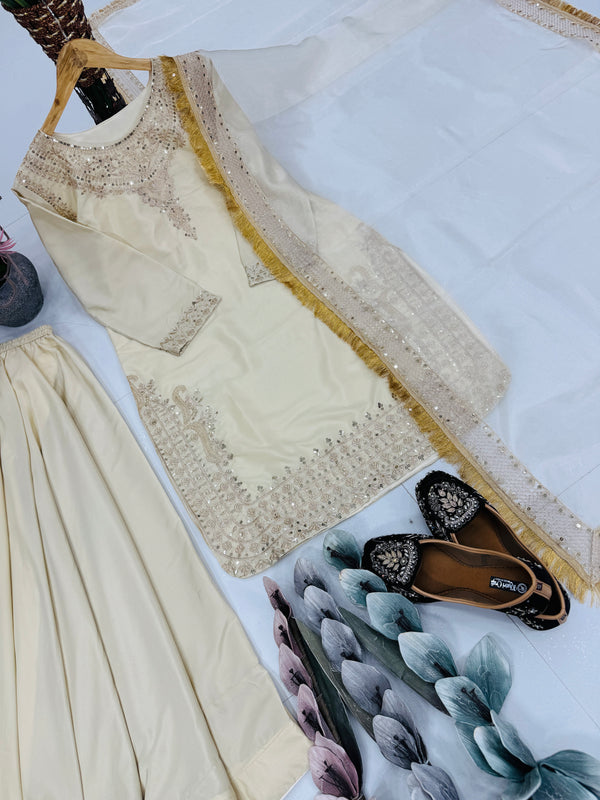 Heavy Franch Crape Palazzo Set Indo Western