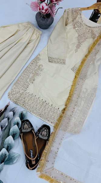 Heavy Franch Crape Palazzo Set Indo Western