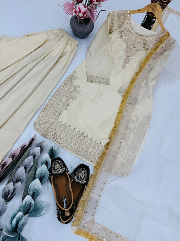 Heavy Franch Crape Palazzo Set Indo Western