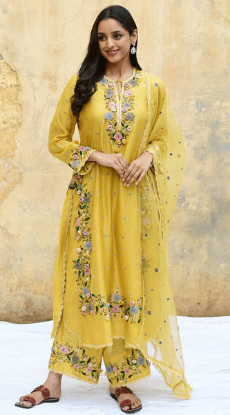 Heavy Embroidery Dresses Top-Plazzo with Dupatta