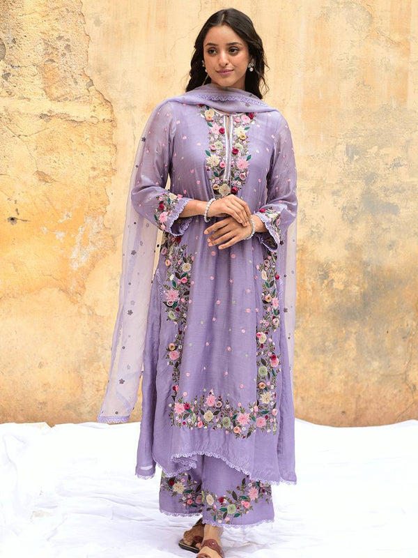 Heavy Embroidery Dresses Top-Plazzo with Dupatta