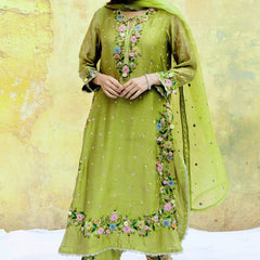 Heavy Embroidery Dresses Top-Plazzo with Dupatta