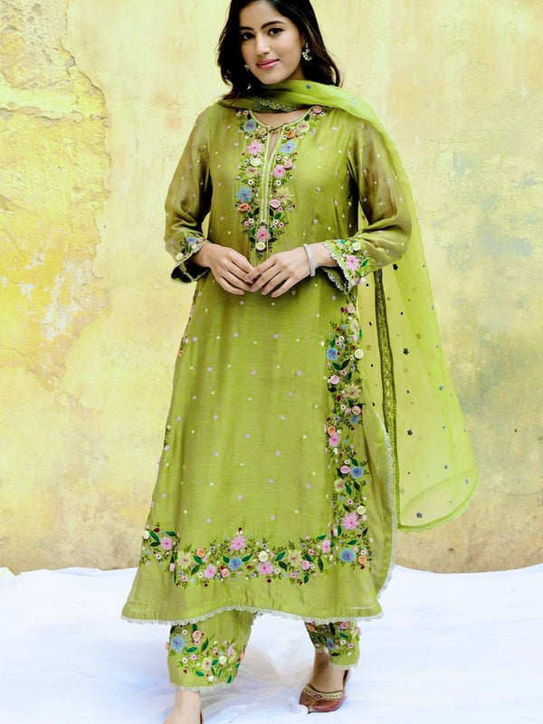 Heavy Embroidery Dresses Top-Plazzo with Dupatta
