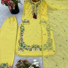 Heavy Embroidery Dresses Top-Plazzo with Dupatta