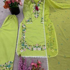 Heavy Embroidery Dresses Top-Plazzo with Dupatta