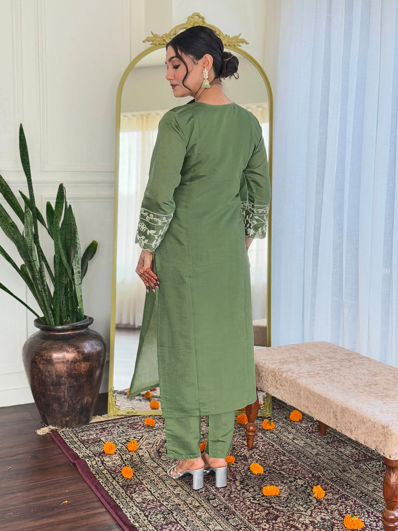 Women pure linen Dupatta kurta Sets