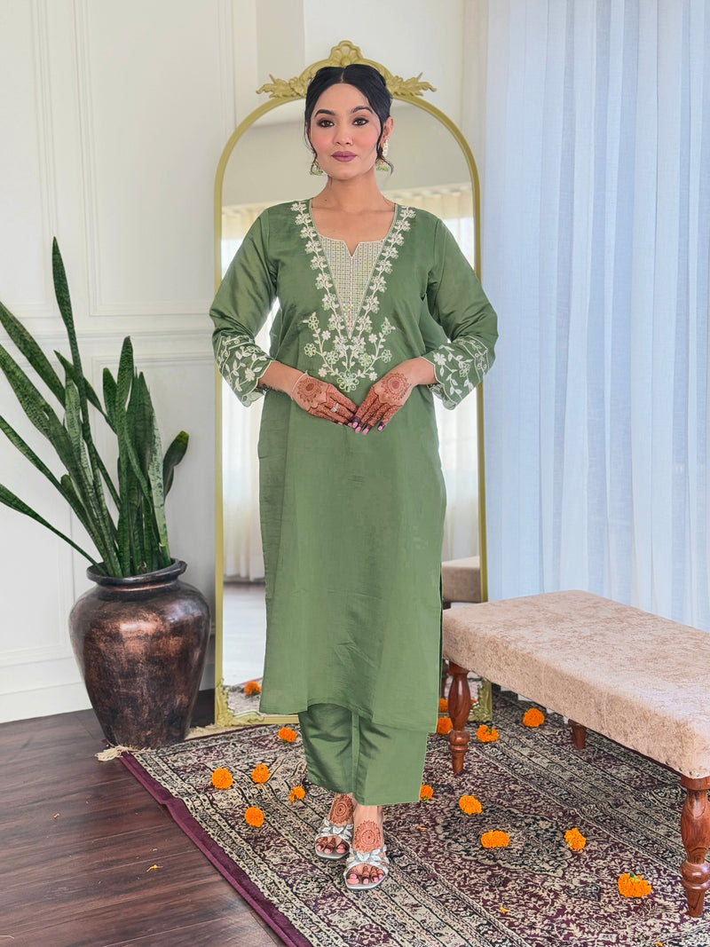 Women pure linen Dupatta kurta Sets