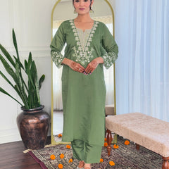 Women pure linen Dupatta kurta Sets