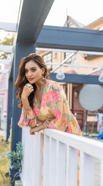 Women Floral Printed Gown