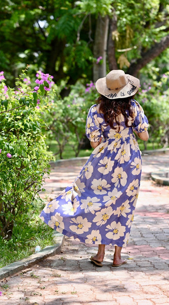 Lavender Blossom Floral Maxi Gown