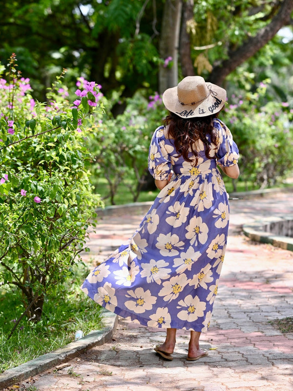 Lavender Blossom Floral Maxi Gown