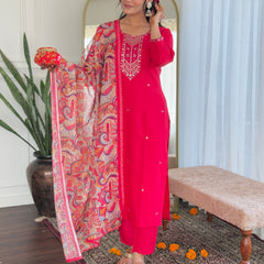 Chanderi Silk Three Pice Dresses