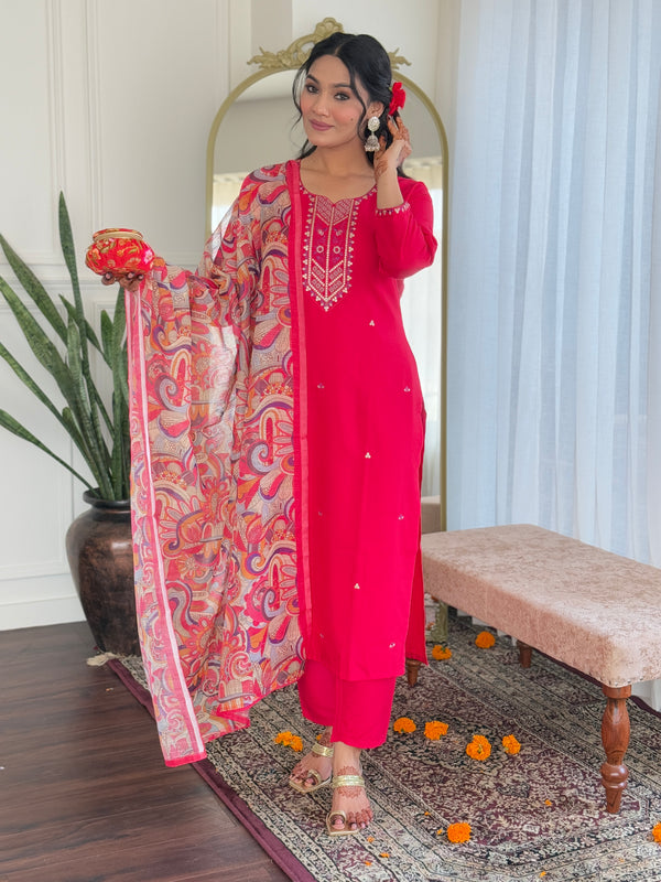 Chanderi Silk Three Pice Dresses