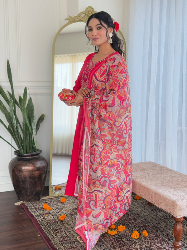 Chanderi Silk Three Pice Dresses